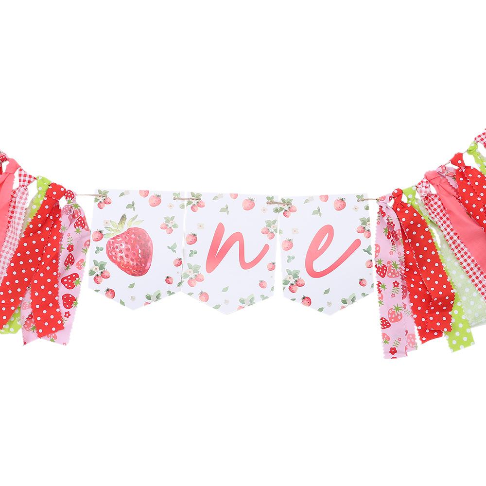 80 Zoll Erdbeer Hochstuhl Banner Rot Ein Geburtstagsparty Dekorationen Geburtstagsparty
