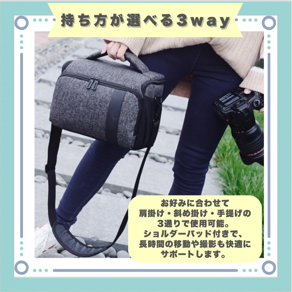 Ideastore Camera Bag Camera Case Pouch Shoulder Compact with Dividers Waterproof