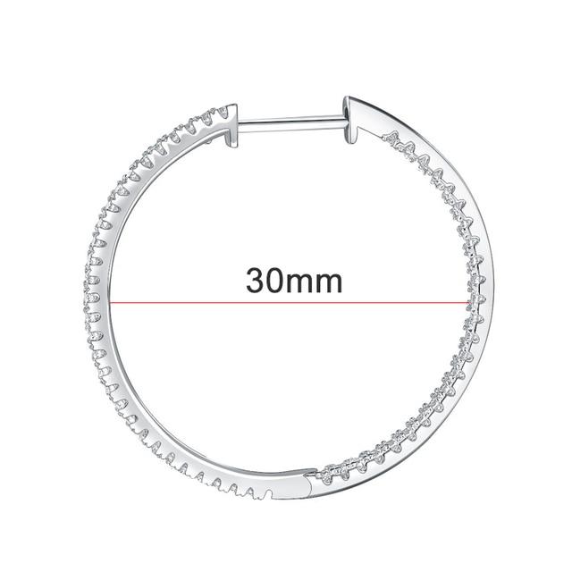 1 .2mm D Color Moissanite Loop Earrings For Women 925 Sterling Sliver White Gold Plated Ear Studs Fine Jewelry Gift