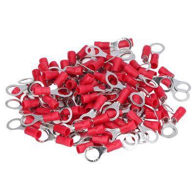 100Pcs Ring Terminal AWG12‑10 Insulated Crimp Wire Connector Set Kit for Equipment
