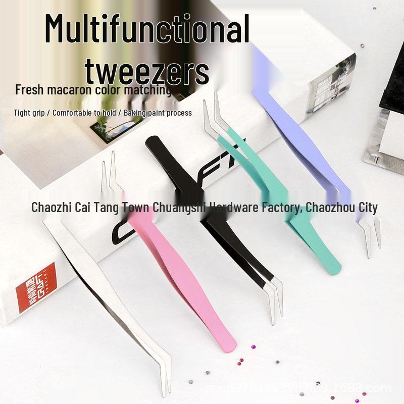 Golden Feather Stainless Steel Eyelash Extension Tweezers - Dolphin Design Beauty Tool естественный