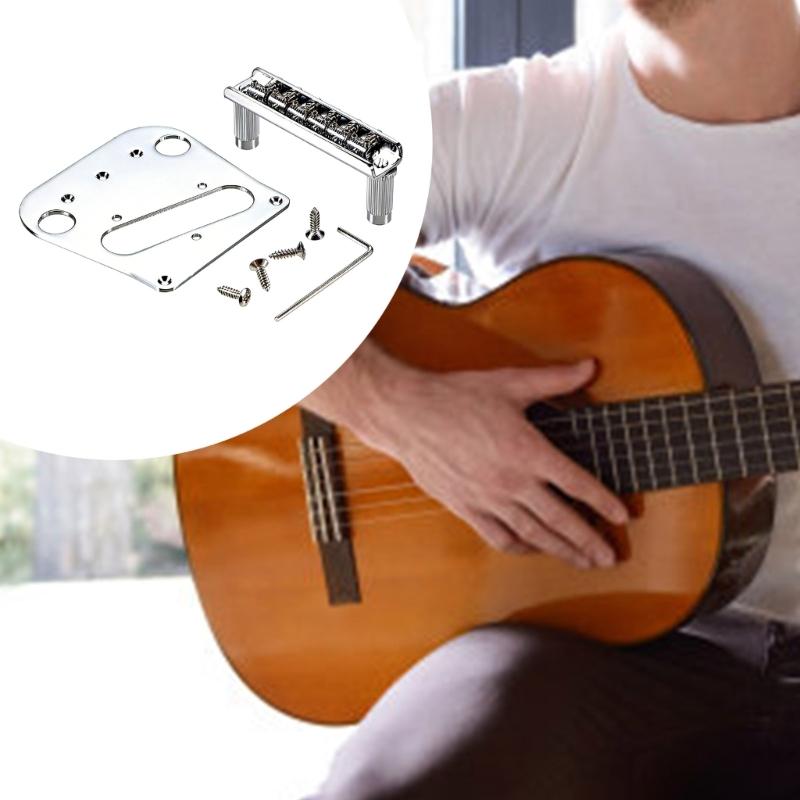 6 Saddles Bridge and Stabilizer Plate Guitar Bridge Upgrade Set For B5 And B50 Models Professional Guitar Accessory