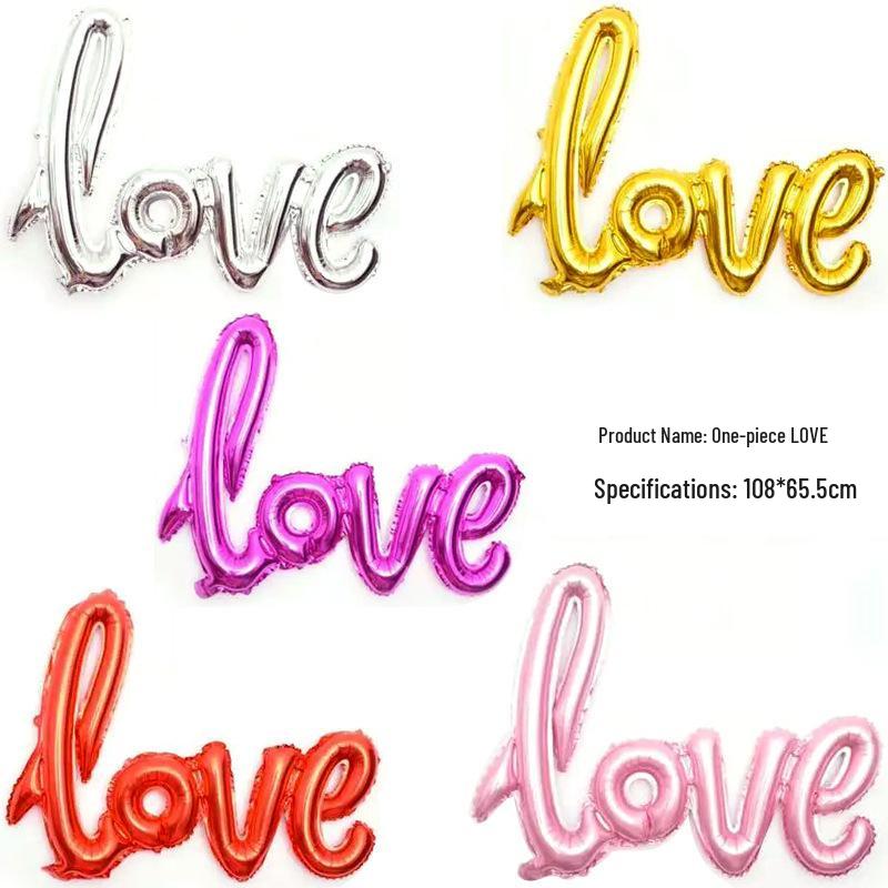Love Wedding Aluminum Foil Balloons - Handwritten Simplified Chinese Design