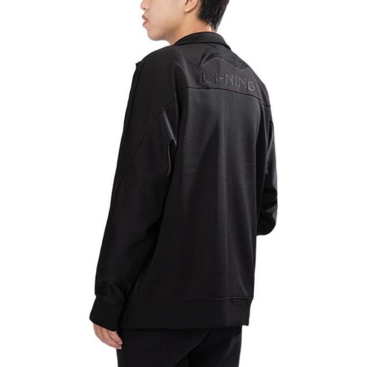 Li Ning Sports Fashion Collection Jackets Men's Black Stand Collar Moderate Other AFDR989-1