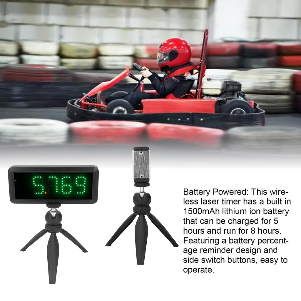 Cronometro Wireless Sprint Alimentato a Batteria Cronometro Laser Orologio di Cronometraggio per Motociclismo Ciclismo Allenamento di Velocità Gara di Corsa Breve