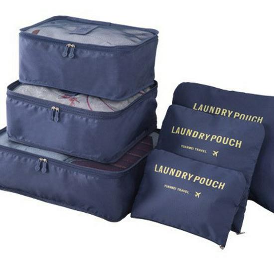 8-teiliges Reise-Organizer-Set: Tragbare Aufbewahrung für Kleidung, Schuhe und Unterwäsche