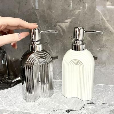 Refillable Ceramic Hand Soap Bottle Press Type Liquid Lotion Storage Bottles Restaurant