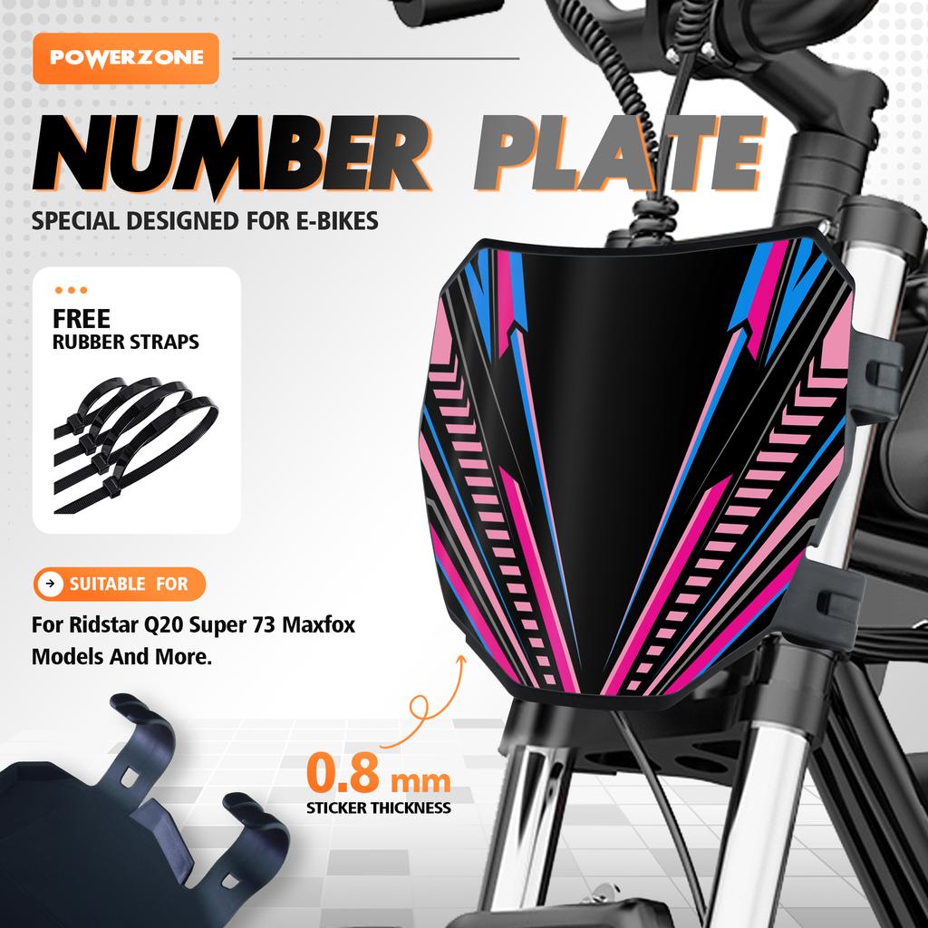 Powerzone Electric Bike Number Plate For Talaria Sting Motorcycle Front License Registration Plate For Super 73 For Surron S X