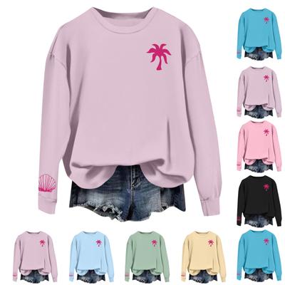 Women Autumn Winter Tops Women's Long Sleeve Sweatshirt Casual Crewneck Loose Fit Pollover Fleece Tops