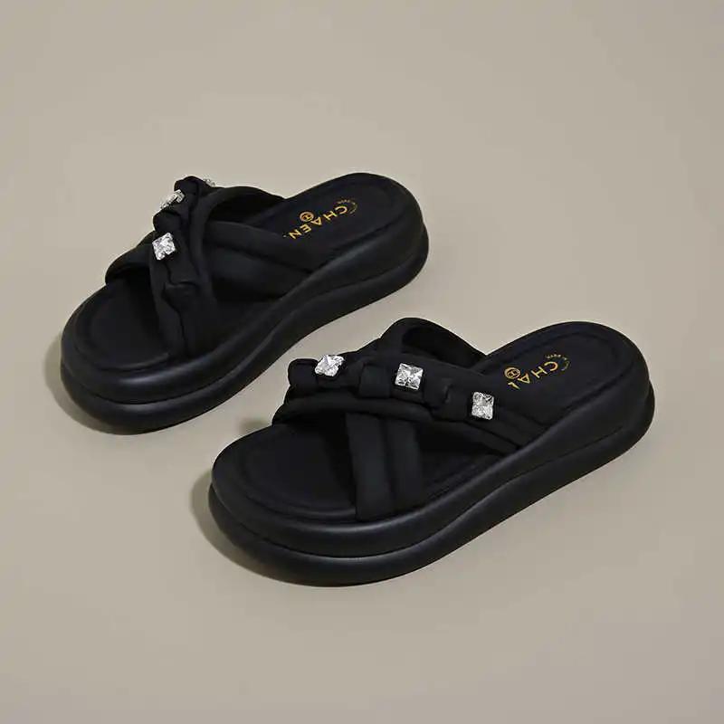 Fashion Two Strips Round Toe Women's Platform Summer Shoes Dress Long Heel Ladies Sport Shoes Sneakers Vip Super Deals Sapatenos