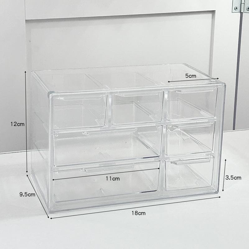 Transparent Jewelry Storage Box Organizer Table Drawer-Type Stackable Organizing Box 9 Grid Acrylic Display Jewelry Storage Rack