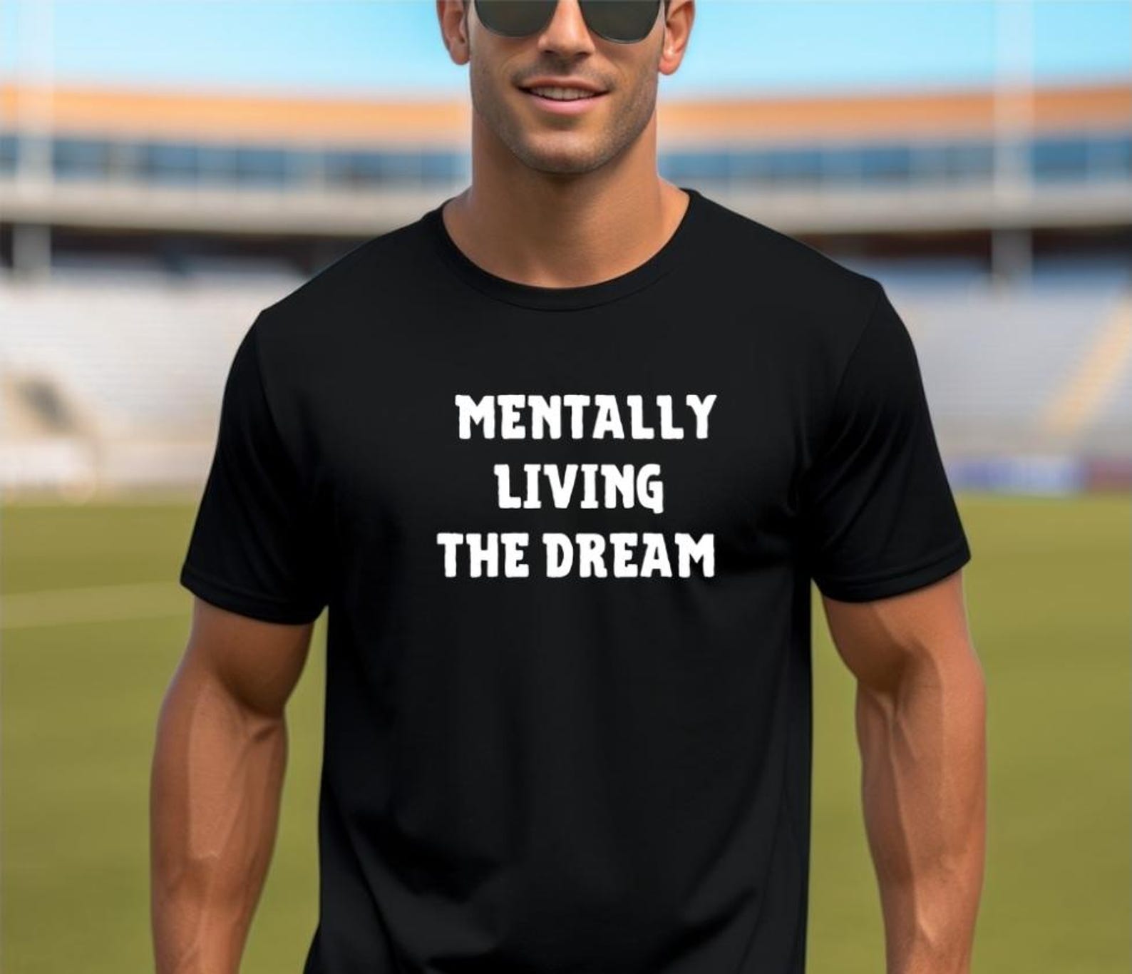 Mentally Living The Dream Shirt, Funny Burnout Humor Tee, Sarcastic Introvert Tshirt, Casual Graphic Shirt 3XL