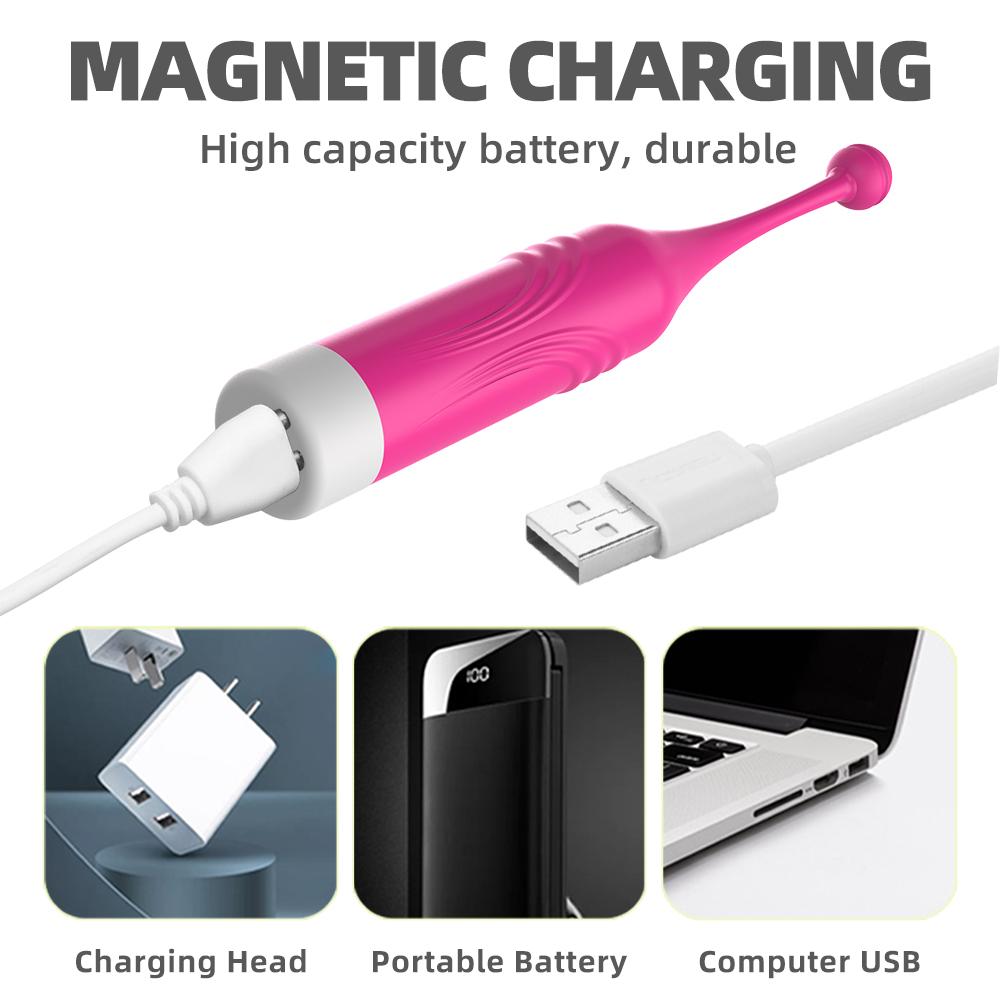 USB Charge Mini Powerful Stick Vibrator Women Clitoral Stimulator Vaginal G Spot Masturbation Erotic Wand Vibrator Adult Sex Toy