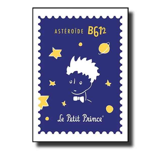 The Little Prince Fox Fairy Tale Posters and Prints Cartoon Stamp Wall Art Canvas Painting Picture for Kids Room Home Decor