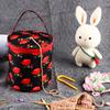 Yarn Storage Bag Storage Bucket Bag Handmade Crochet Bag Wristlet Bag Portable with Built-in Holes Travel-Friendly