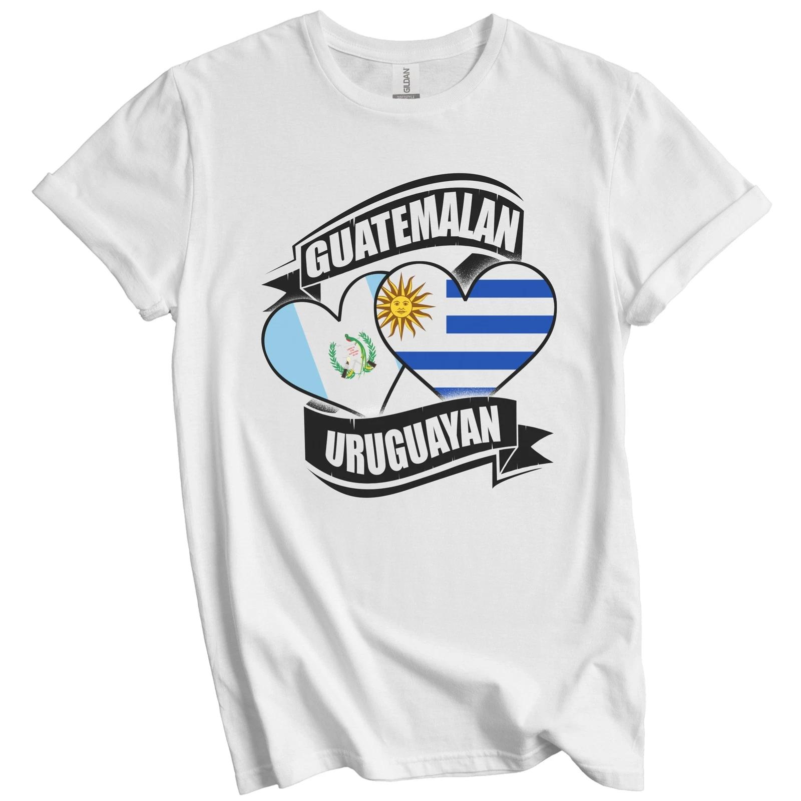 Guatemalan Uruguayan Hearts Guatemala Uruguay Flags T-Shirt S