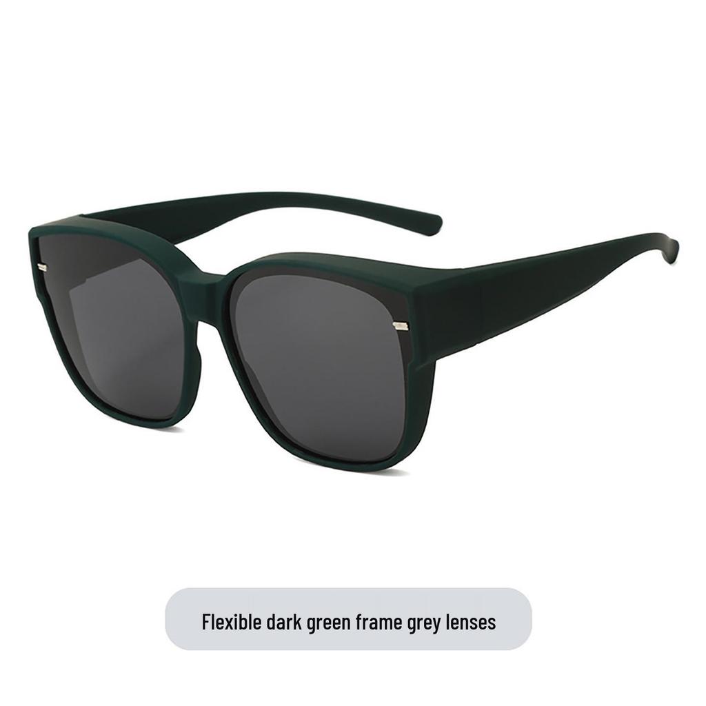 Unisex Polarized TR Clip-On Glasses Set - Trendy, Large Frame Sunglasses for Driving