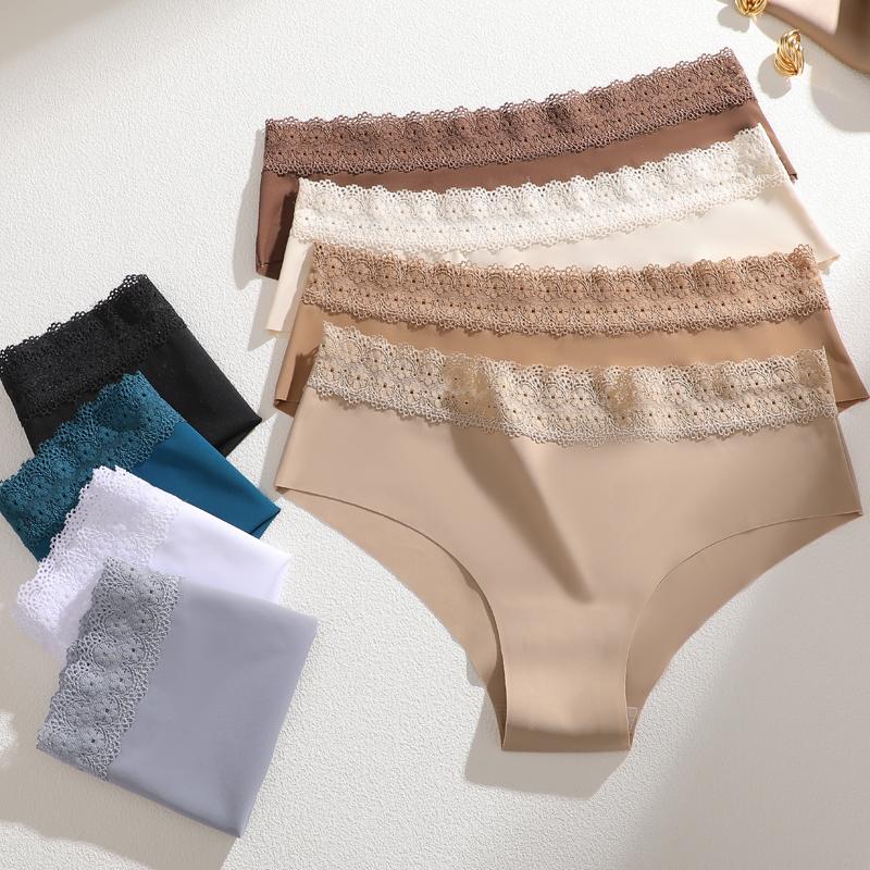 1 Stück Damen Übergröße Spitze Nahtlose Unterwäsche, Vollhüft Modische Atmungsaktive Schnelltrocknende Damenunterwäsche, Hochwertige Niedliche Unterwäsche