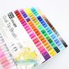 2023 Custom with logo 12/24/36/48/60/72/100 /120 Colors Dual Tip Marker Pen Art Markers Non Toxic Dual Tip Perm