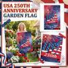Commemorative Garden Flag 250th Anniversary Single Sided Banner 30x45cm Outdoor Decorative Flag with Printed Design for Yard Celebration