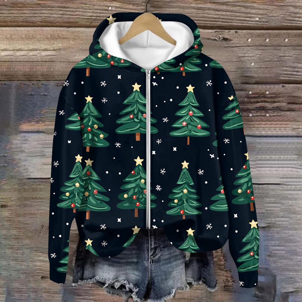 Jackets For Women Long Sleeve  Zip Up  Print Outerwear Casual Jackets