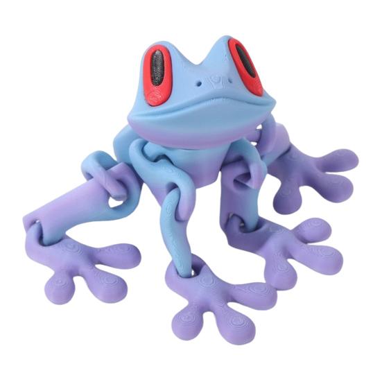 3D Printed Magnetic Frog Toy Movable Joints Frog Fridge Magnet Articulated Poseable Frog Model