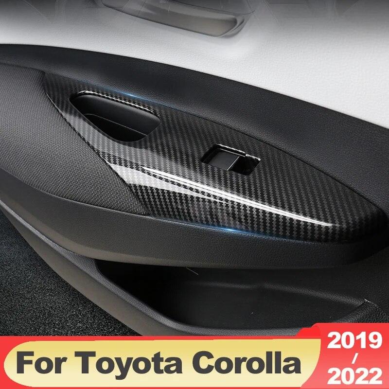 ABS Car Door Armrest Window Lift Cover Protector Trim Decoration For Toyota Corolla    2022 E210 12th Accessories