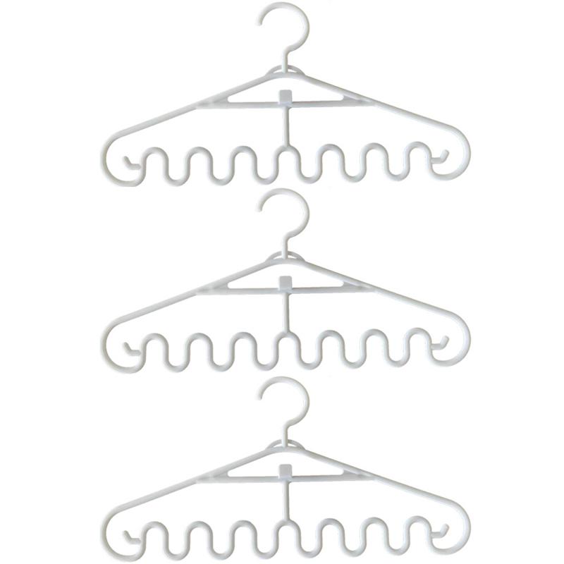 3pcs Clothes Waves Hangers Multi-port Support Drying Rack Multifunction Plastic Clothes Rack Drying Hanger Storage Hangers
