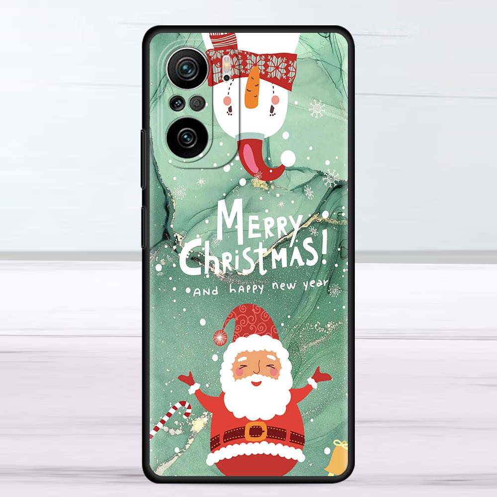 Marble Cute Santa Snowman Case For Xiaomi Redmi Note 11 10 9 Pro K40 10S 9S 9A 9C Phone Cover 9T 8 8T 7 11T Silicone Shell