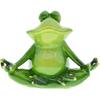 Queemie® Set of 2 Creative Yoga Frogs Statues, 2 Different Yoga Poses Froggy Sculptures, Mascot Frogs Meditation Resin Collectible Figurines for