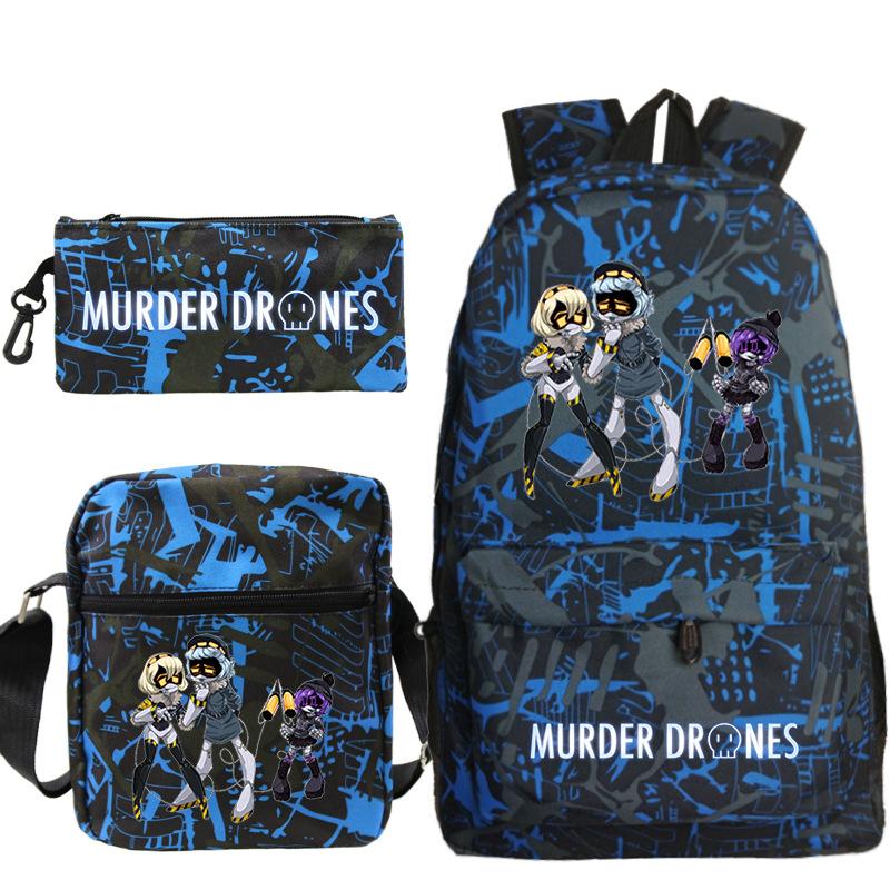Murder Anime Peripheral Printed Children's School Bag Set Cross-border Leisure Student Backpack Three-piece Set