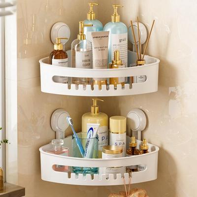 1pc Corner Shower Organiser, No Punch Bathroom Bathroom Shelf, Wall Mounted Toilet Triangle Organiser