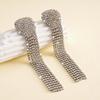 European and American Silver Needle Diamond-encrusted Round Fringed Stud Earrings French Light Luxury Earrings Niche Design Earrings