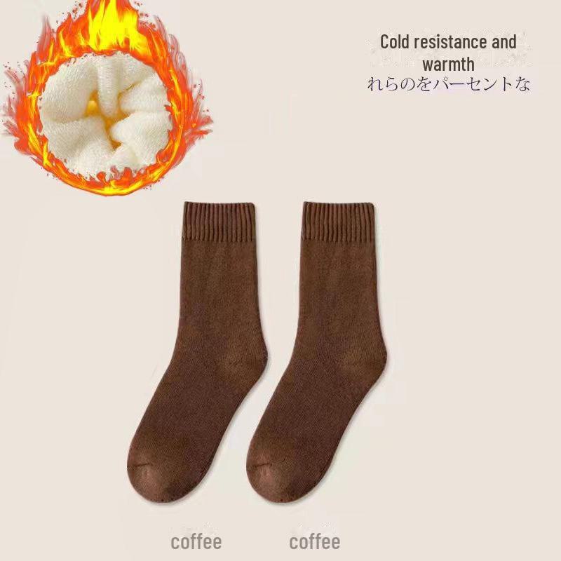 Women's Velvet Thick Winter Socks - Mid-Tube Warm Terry Floor Socks