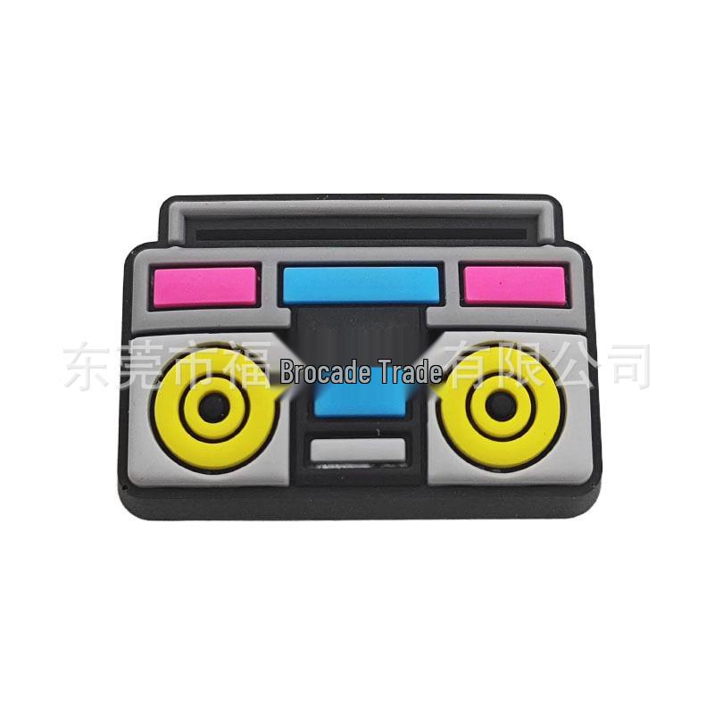 Cartoon Clog Shoe Decoration: PVC Flower & Cassette Buckles
