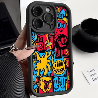 Phone Cover Case for iPhone 17 Pro Max 11 14 15 Plus 17e 13 12 Pro 16 Air Red Graffiti Pattern