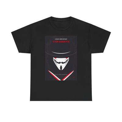 V For Vendetta Tričko ZBRUSU NOVÉ Oblečení Unisex Těžká Bavlna Unisex Tričko