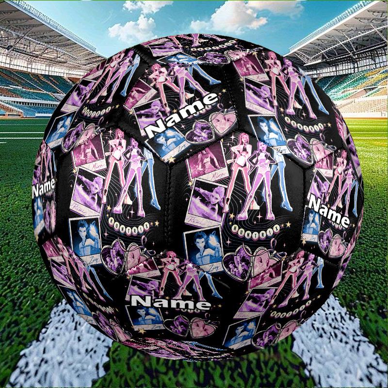 Custom Name Personalized KPop Demon Hunters-A Print Size 5 Soccer Ball Training & Match Football, for Team, Kicking, Gift for Football Enthusiasts