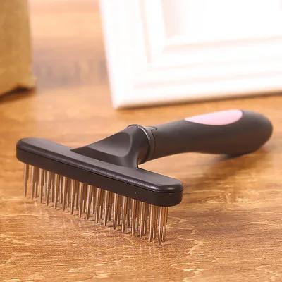 Double Row Pet Rake Comb for Dogs and Cats Long Hair Shedding Brush Professional Grooming Cleaning Tool