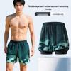 Men's Quick-Dry Swim Trunks: Double Layer, Breathable, Anti-Embarrassment Shorts for Swimming, Vacation, Running, and Water Sports.