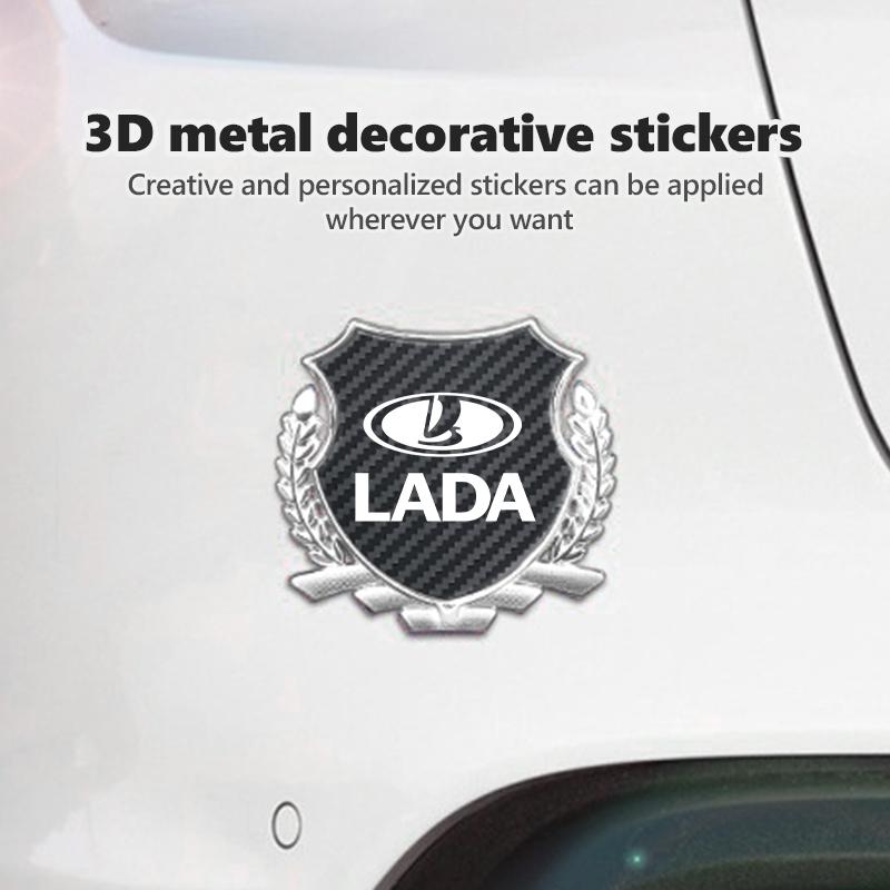 3D Metal Car Wheat Ear Shape Sticker Body Trunk Decor Sticker For Lada Vesta Granta Largus Vaz Samara Vesta Niva 4X4 2110