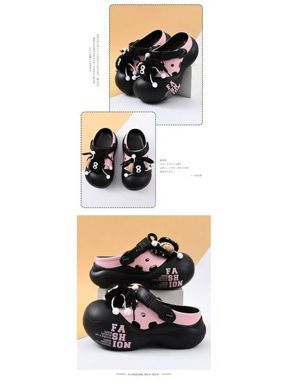 Children's Summer Closed-Toe EVA Sandals - Girls' Outdoor and Beach Slippers with Heel