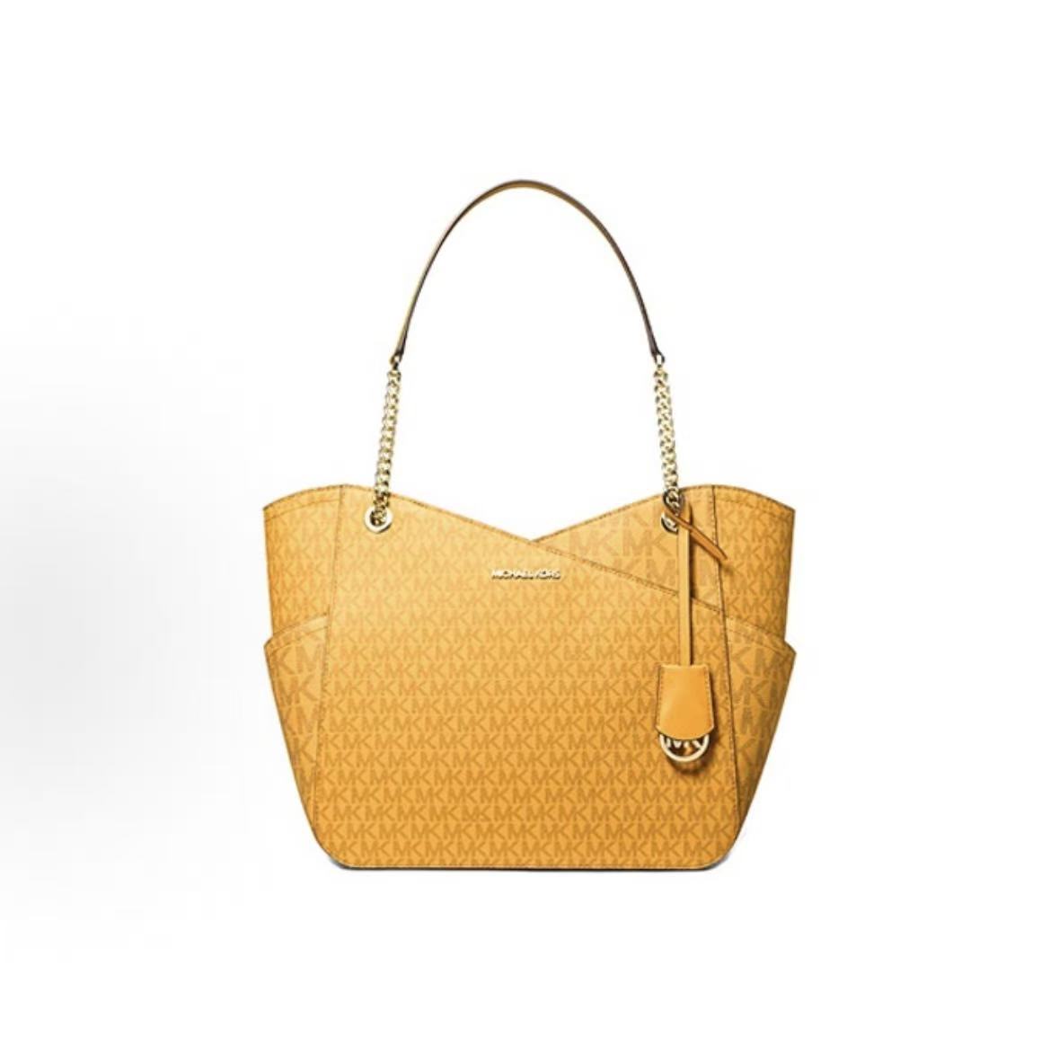 

Michael Kors Jet Set Logo Pendant Large Capacity Coated Canvas Shoulder Bag Women Bags Sunset-Yellow 35F1GTVT3B-MARIGOLD-MULTI Basic Set (Bag+Dust Bag)