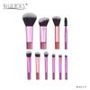 Crystal Handle 10-Piece Mini Makeup Brush Set: Portable Travel Contouring, Eyeshadow & Powder Beauty Tools.