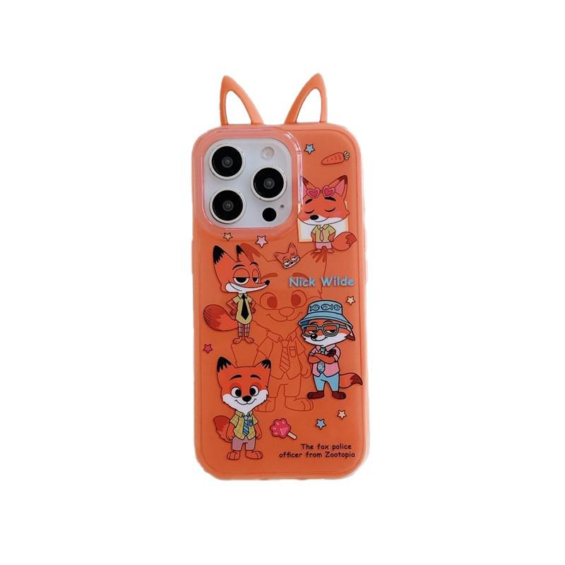 3D Cartoon Ears iPhone Case for Judy & Nick - Compatible with iPhone 17, 16 Pro Max, 15, 14