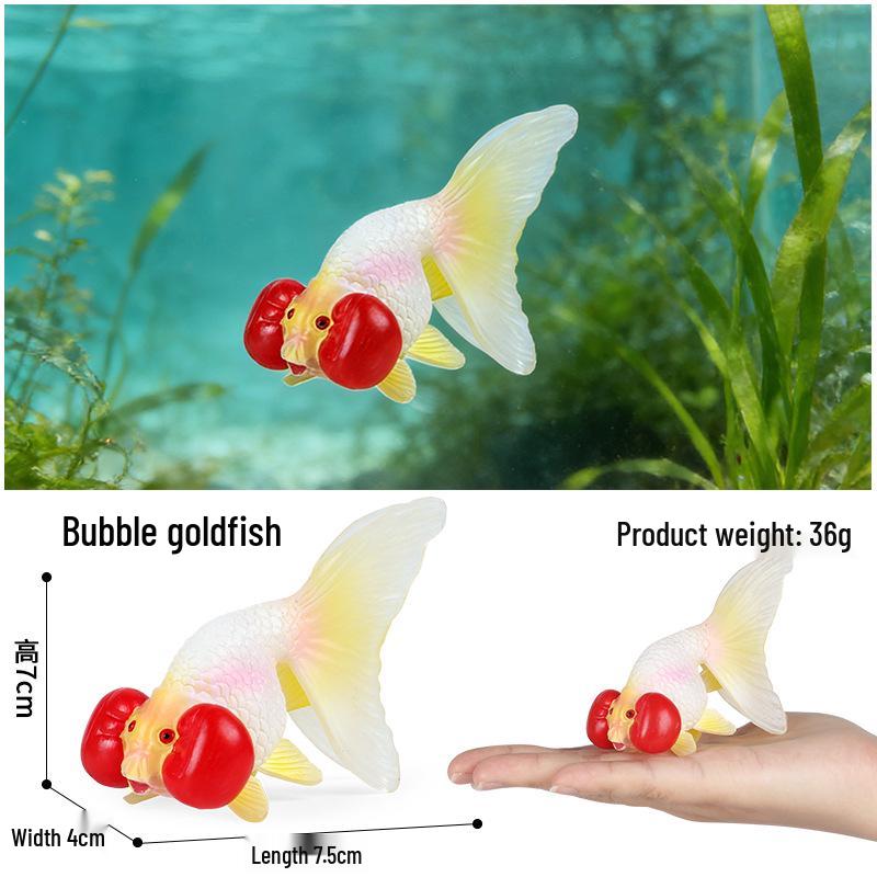 Heart-shaped Goldfish Keychain with Realistic Fish Models
