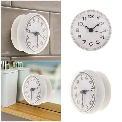 Waterproof Kitchen Anti-Fog Bathroom Suction Cup Wall Clock Watch Sucker