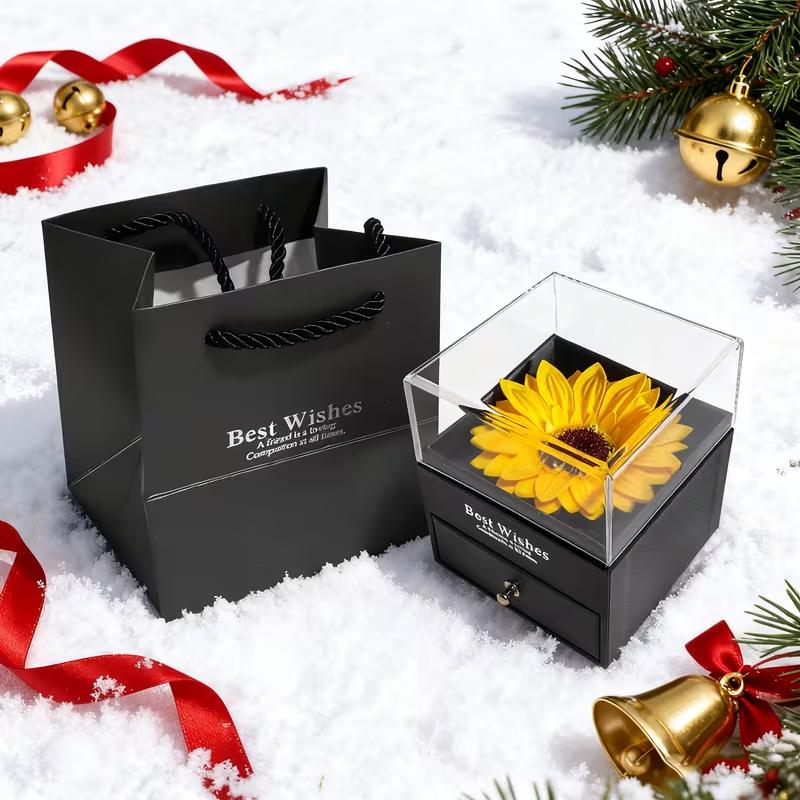 Timeless Affection Sunflower Necklace Gift Box Set - Perfect for Anniversaries, Mother's Day & More - Ideal Gift for Girlfriend