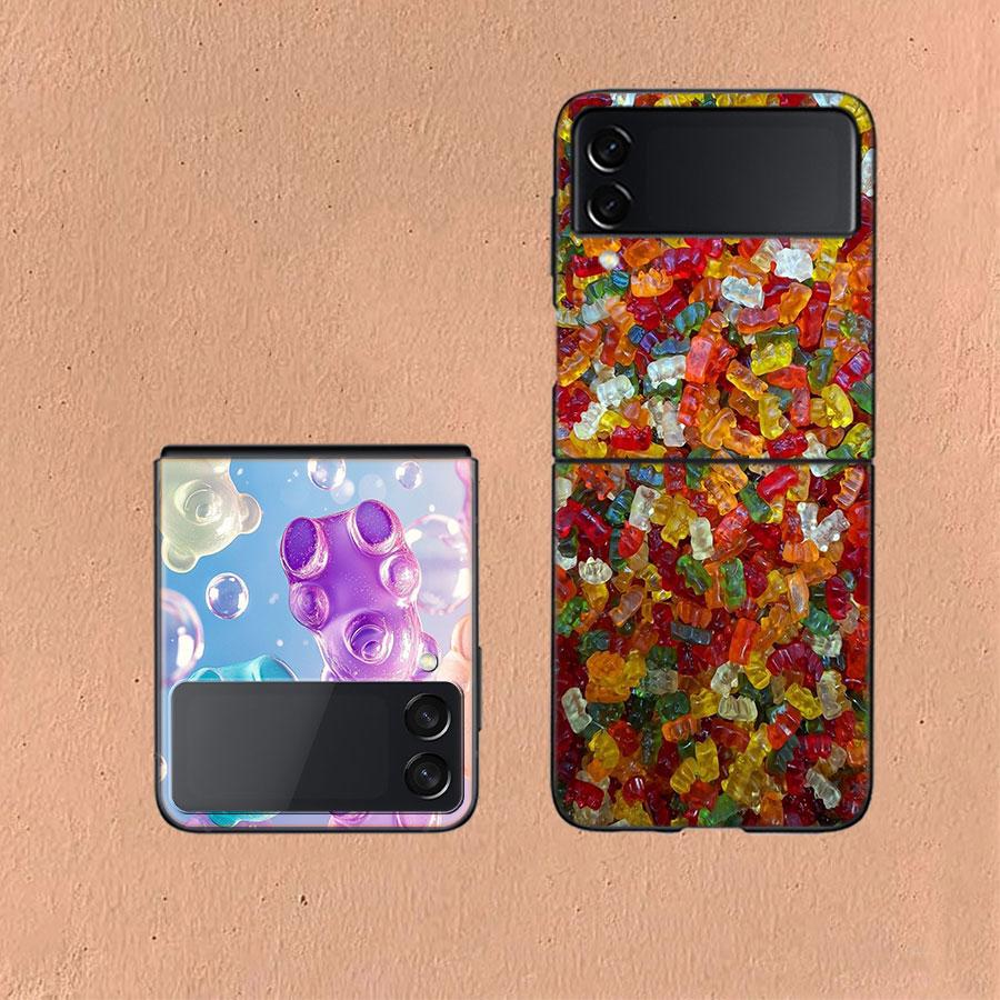 Gummy Bears Coque For Samsung Z Flip7 6 Galaxy Case Shockproof Z Flip5 Z Flip3 4 5G Hard Cover Phone TPU PC Hard Funda