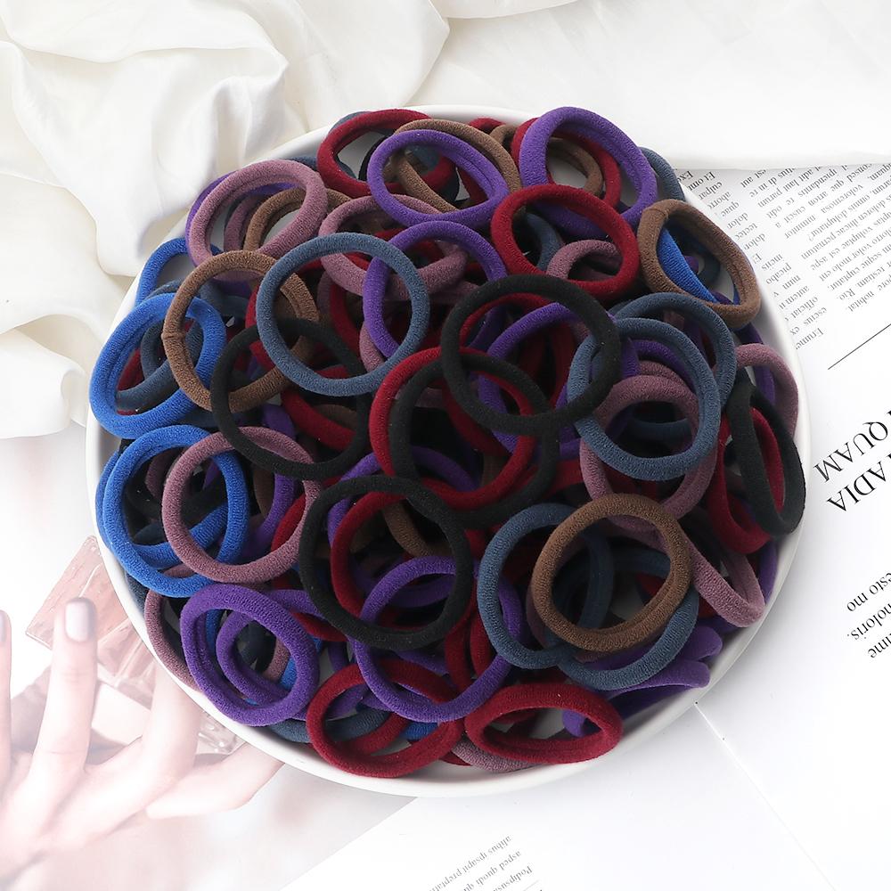 51 Colors Basic Elastic Hair Band for Girls 20/30/50PCS 4cm Simple Solid Color Headband Women Hair Accessories Scrunchies Holder